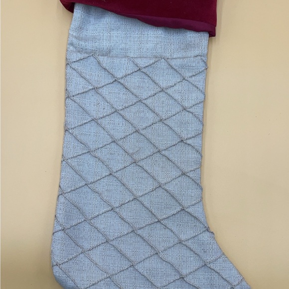 Elegant Christmas stockings, ivory, deep red, forest green - Picture 4 of 5